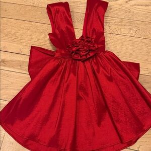For Love & Lemons Red Party Dress with Rosette Accent